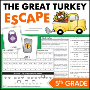 thanksgiving escape room 5th grade